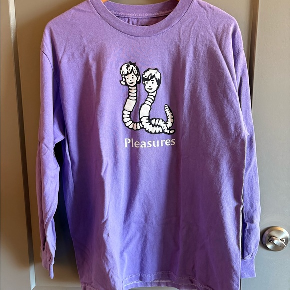 Pleasures Mud Pigment Long-Sleeve T-Shirt Violet Size Medium - Picture 2 of 5